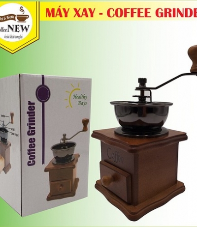 MÁY XAY CAFE MINI CẦM TAY Grinder Hộp Gỗ_Coffee New