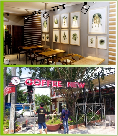 tư vấn thiết kế thi công quán cafe trọn gói coffee new
